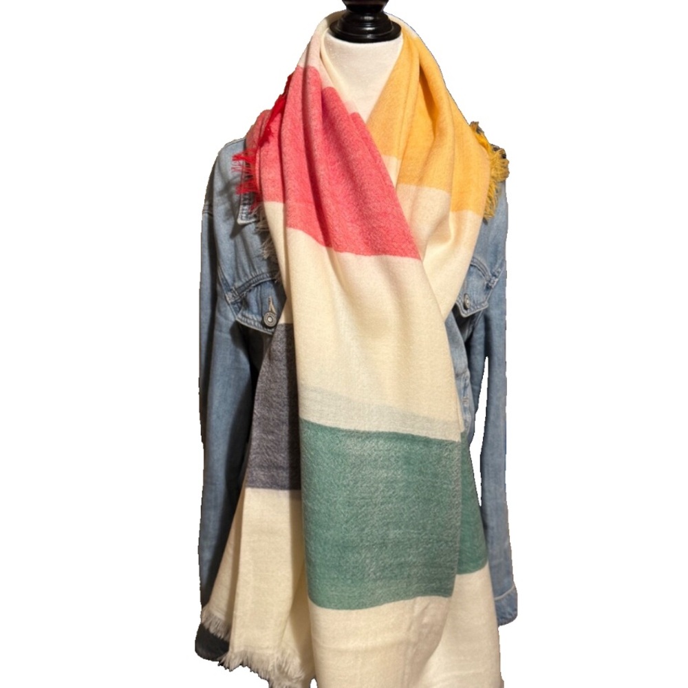 Hudson’s Bay Company HBC Stripes Oversized Lightweight Wool Scarf